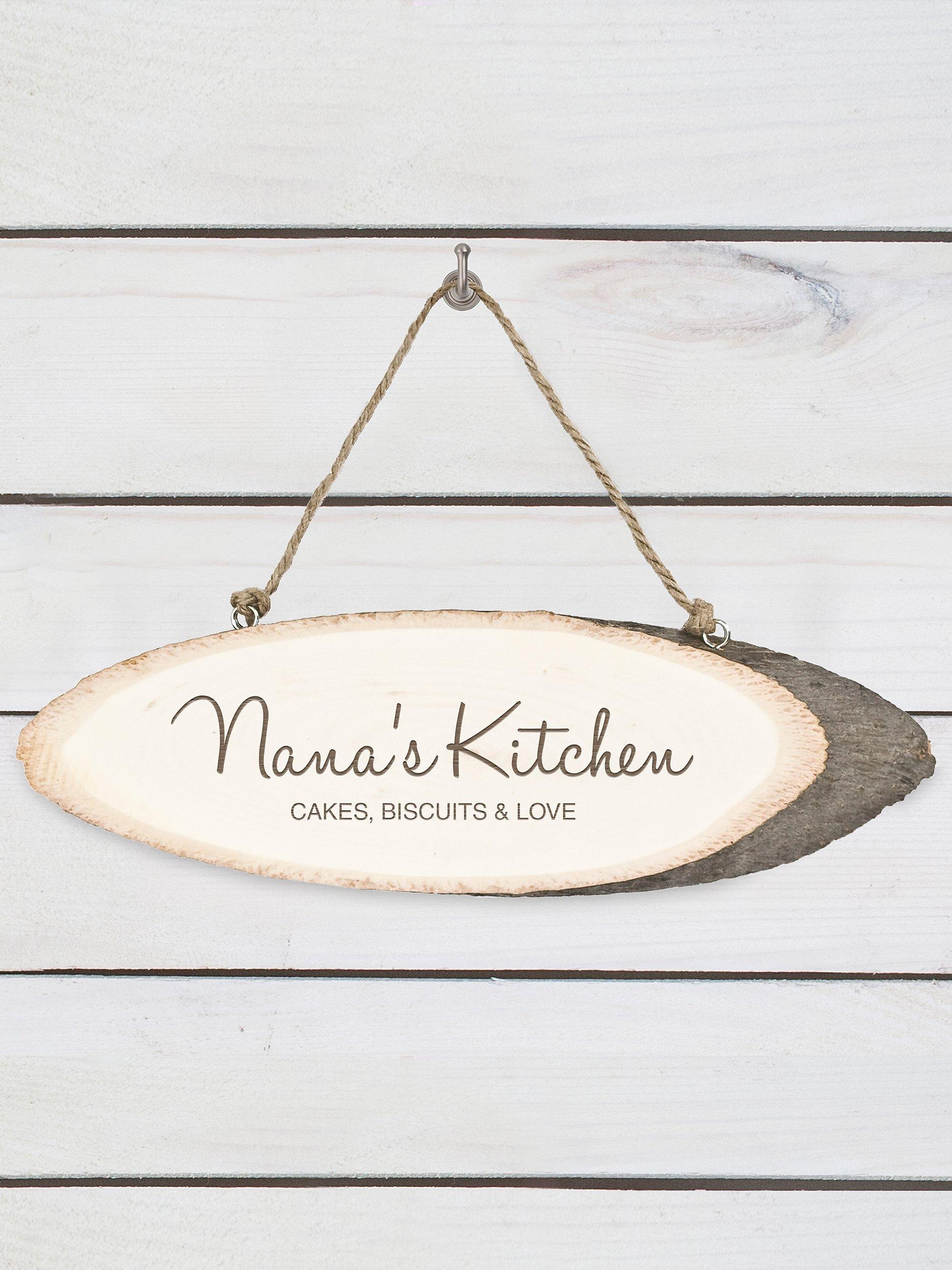 Treat Republic personalised rustic wood kitchen sign Natural (British brand)