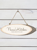 Treat Republic personalised rustic wood kitchen sign Natural (British brand)