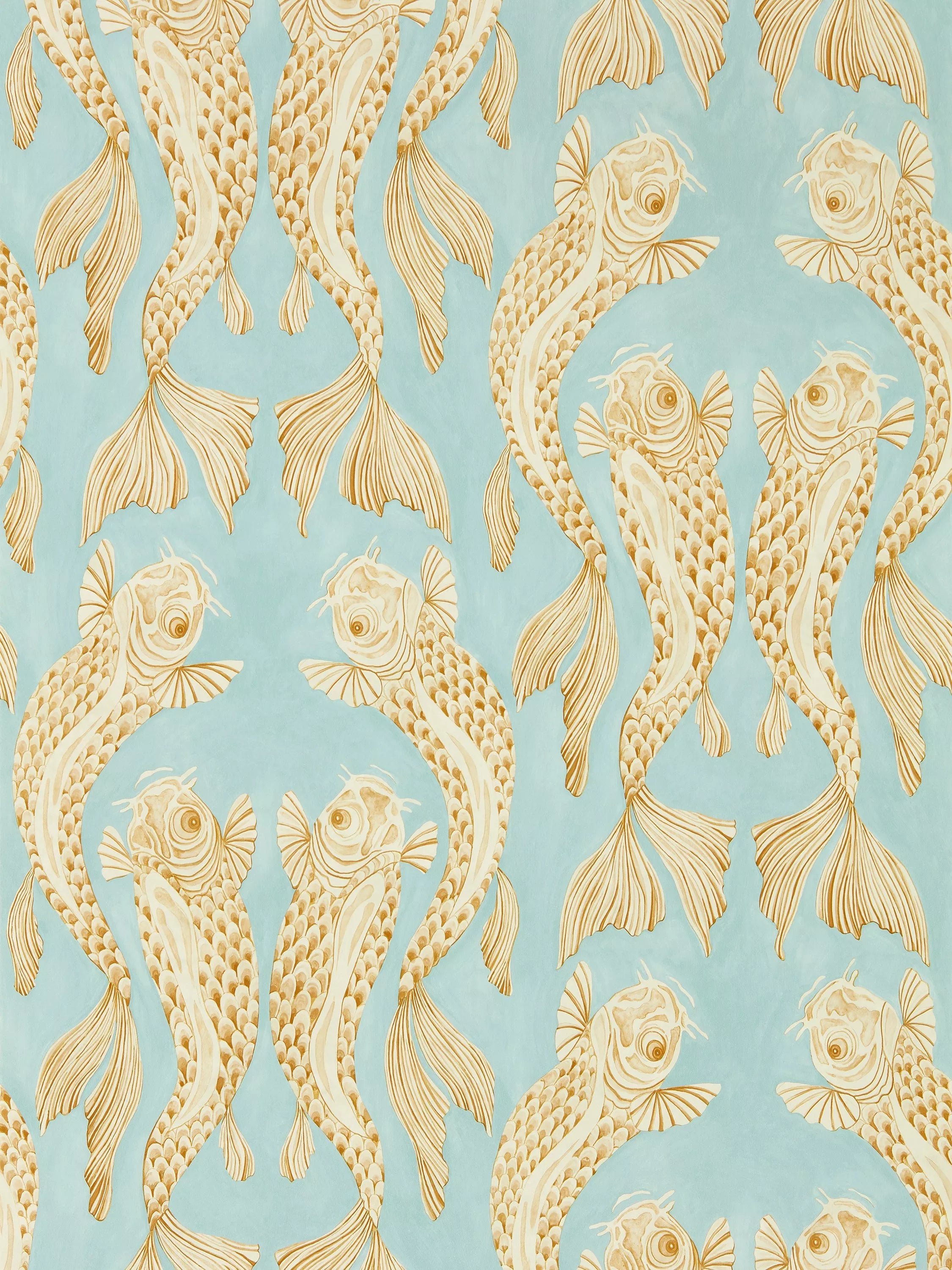Sanderson art deco Koi Carp design wallpaper (British brand)
