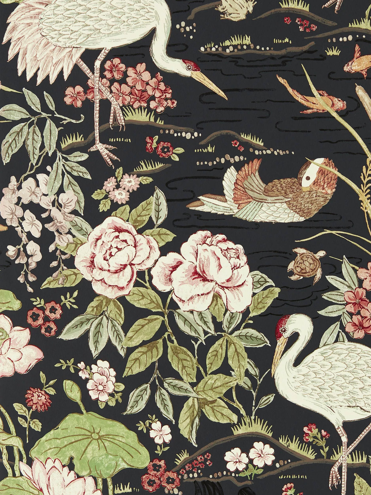 Sanderson Crane & Frog Wallpaper (British brand)