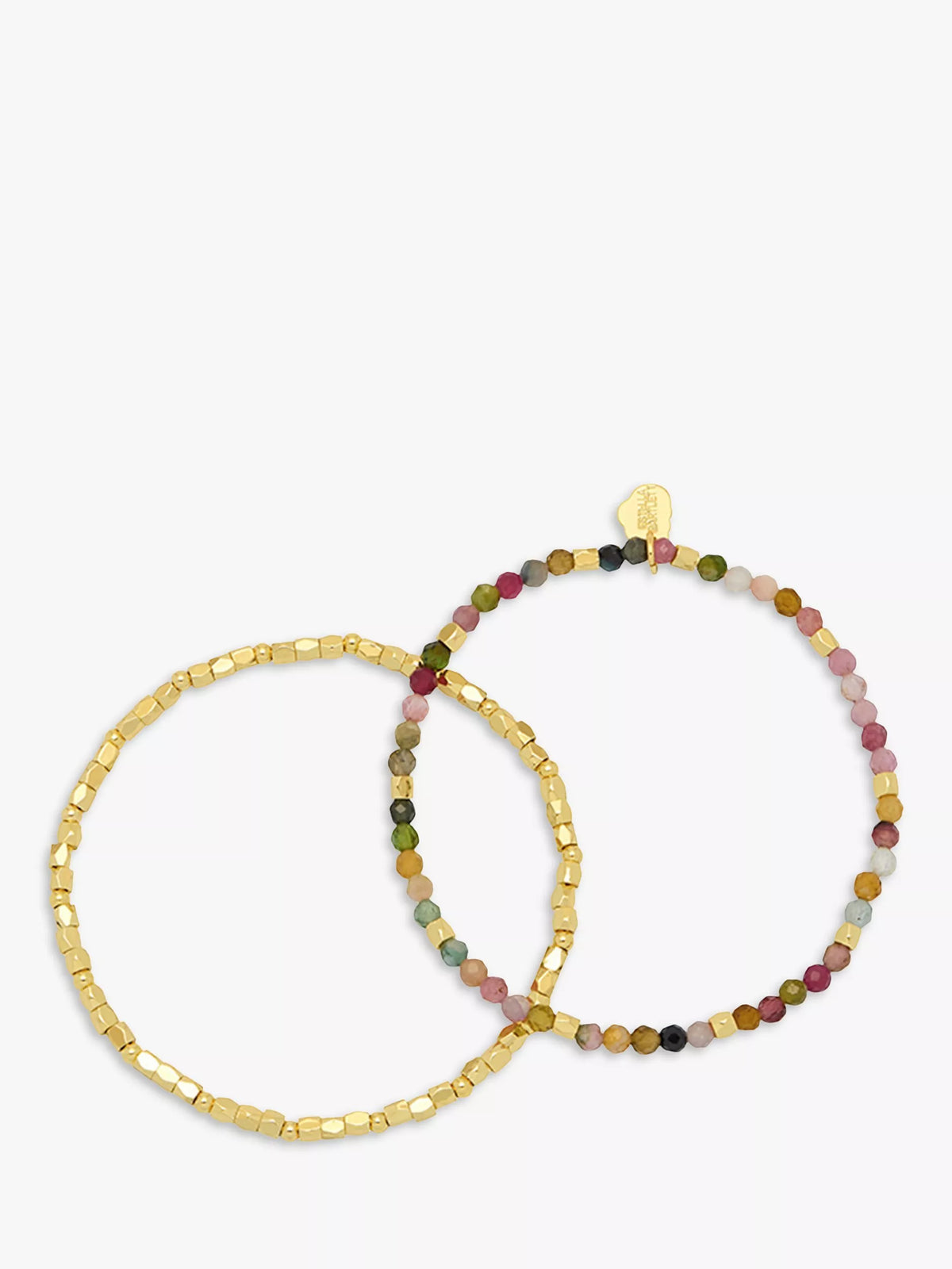 Estella Bartlett Coco Tourmaline beaded bracelets pack of 2 gold/multi - British product