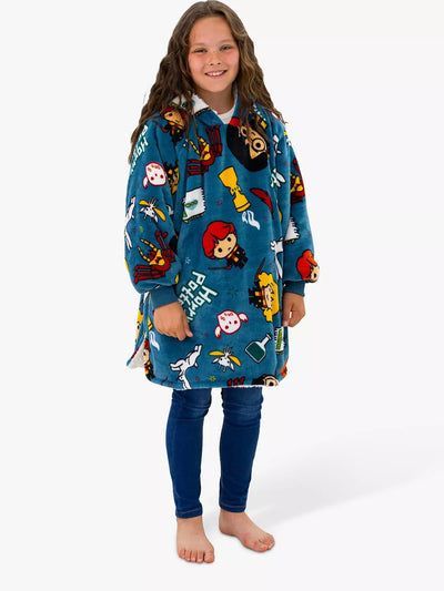 Harry Potter Hugzee Oversized Fleece Hooded Blanket Blue Multi Medium