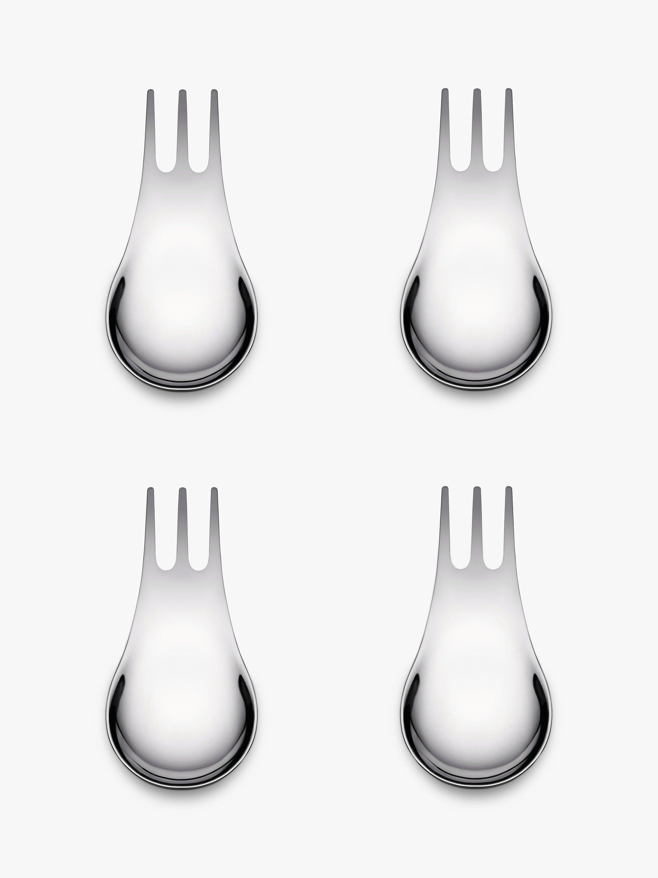 Multi-Purpose Cutlery Set of 4 in 18/10 Stainless Steel with Compact Storage