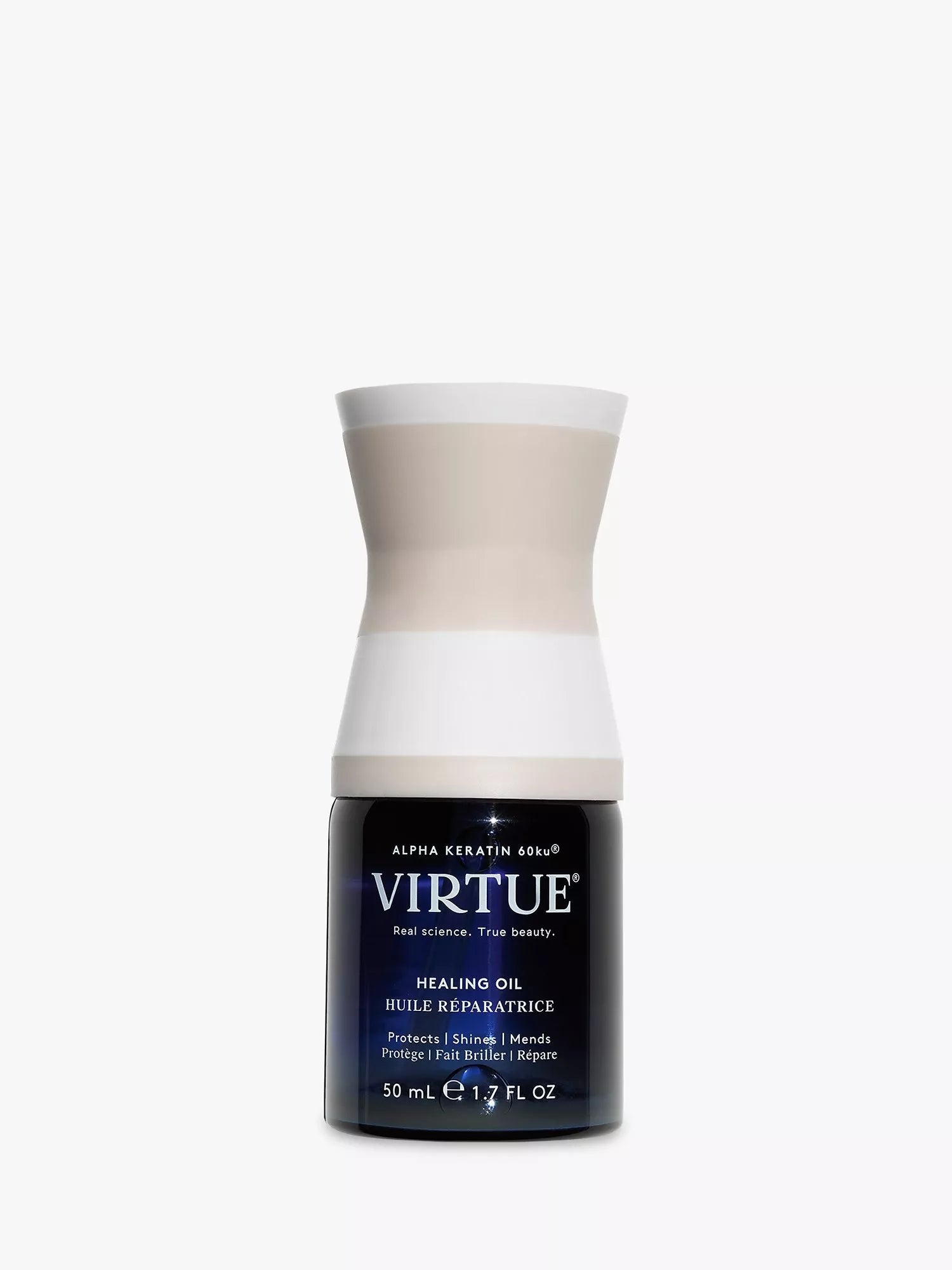 Virtue healing hair oil with Alpha Keratin for dry, damaged hair (British brand)