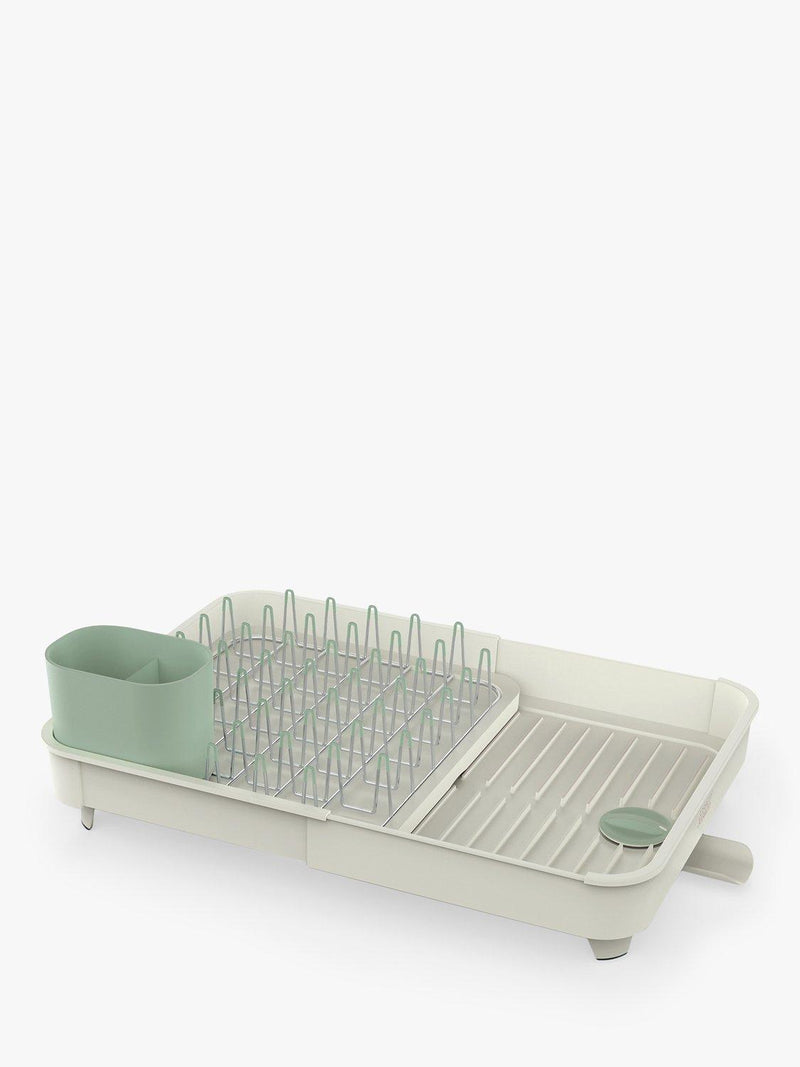 Joseph Joseph extendable dish drainer in light stone and sage, UK version