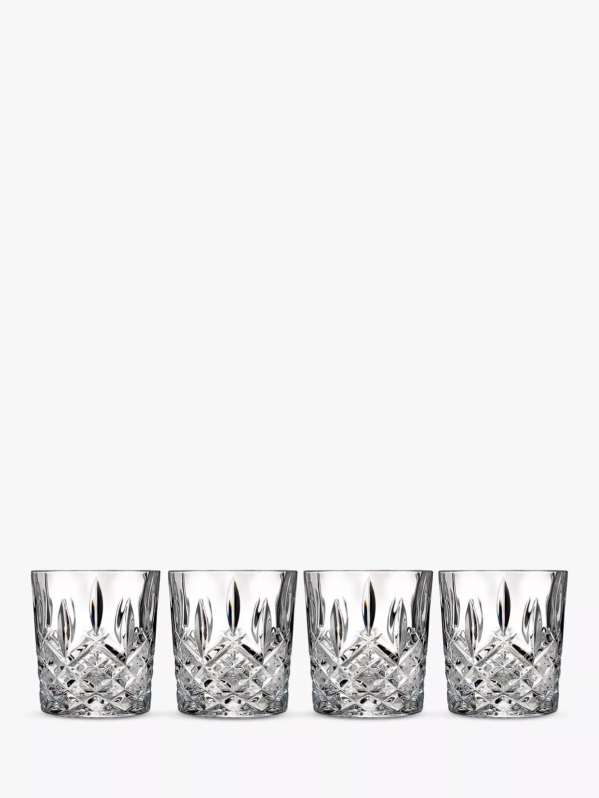 Waterford Crystal clear double old-fashioned glass tumblers, set of four, 310ml (British brand)