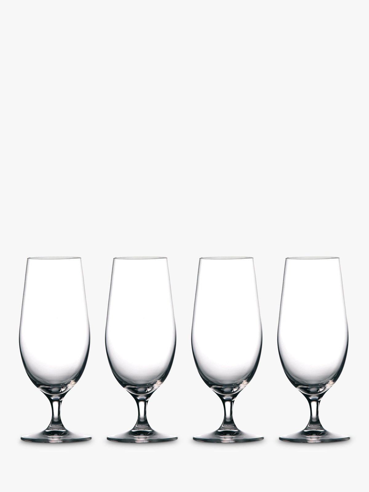 Set of Four 460ml Clear Crystal Beer Glasses with Stem