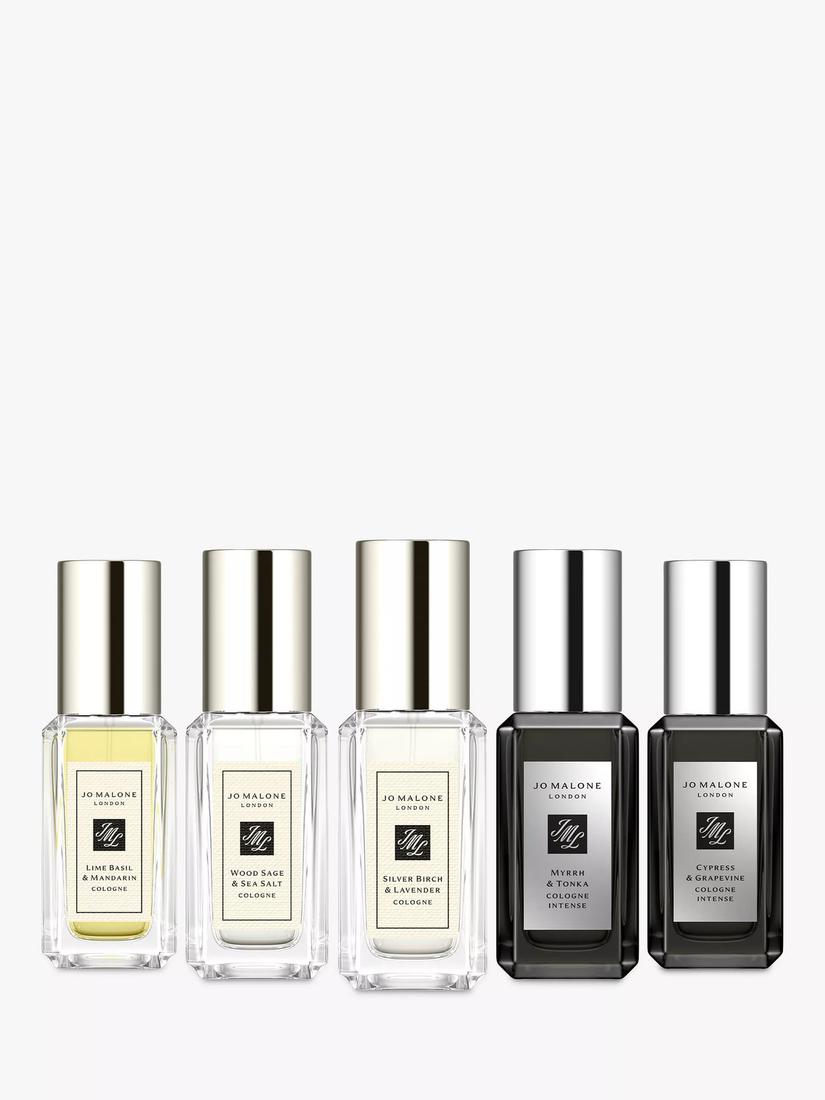 Jo Malone London men's cologne fragrance gift set with five 9ml travel-sized bottles, UK version