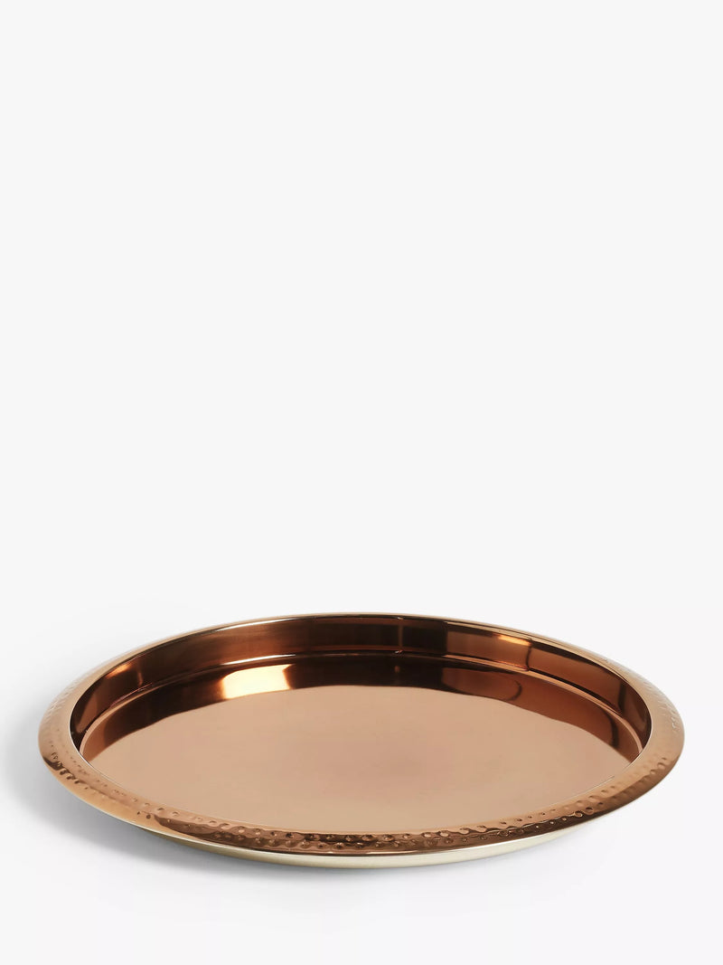 John Lewis hammered stainless steel serving tray with copper effect, UK version