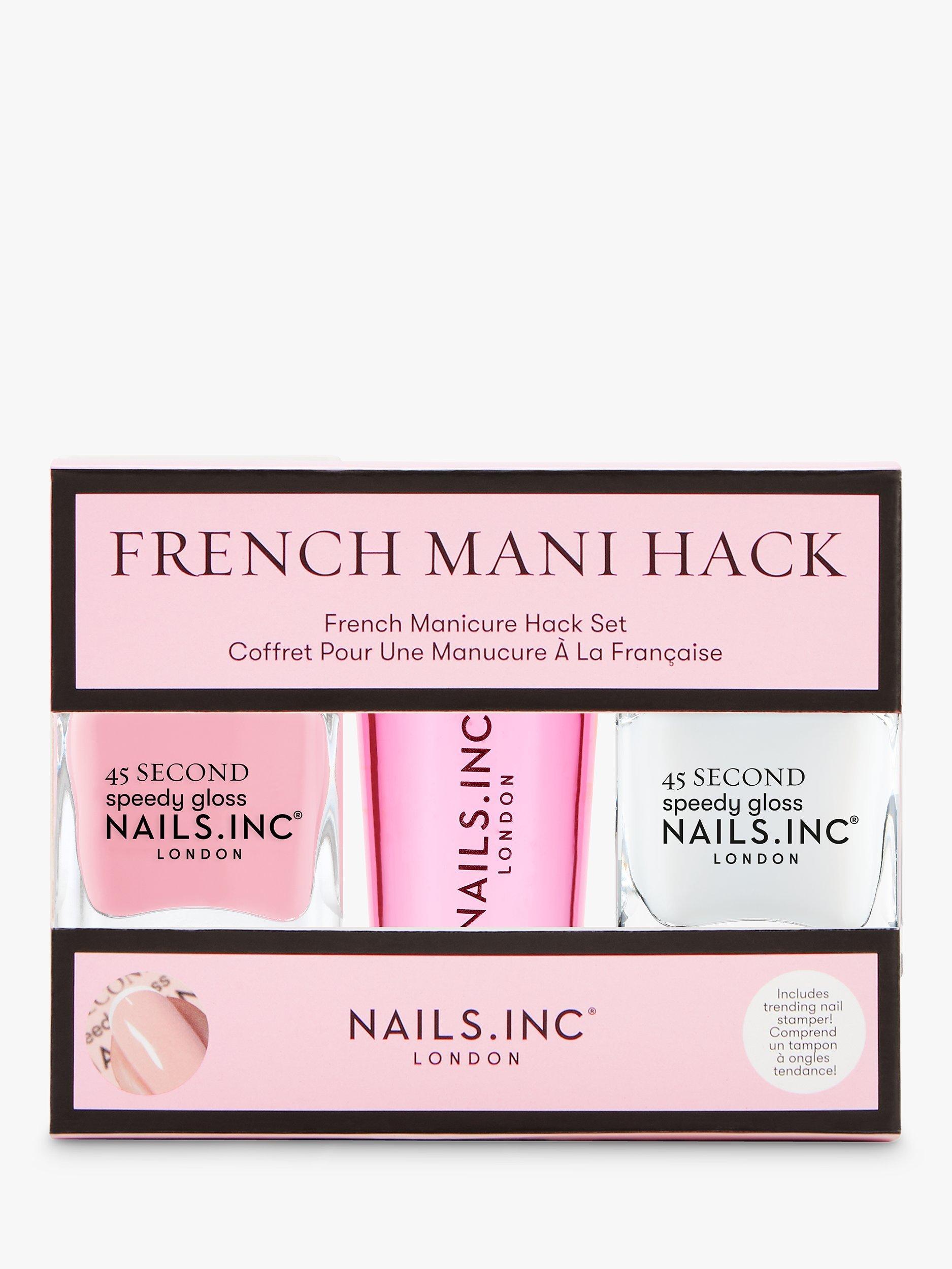 Nails Inc French Mani Hack nail polish set with silicone tool 2 x 14ml, imported from the UK
