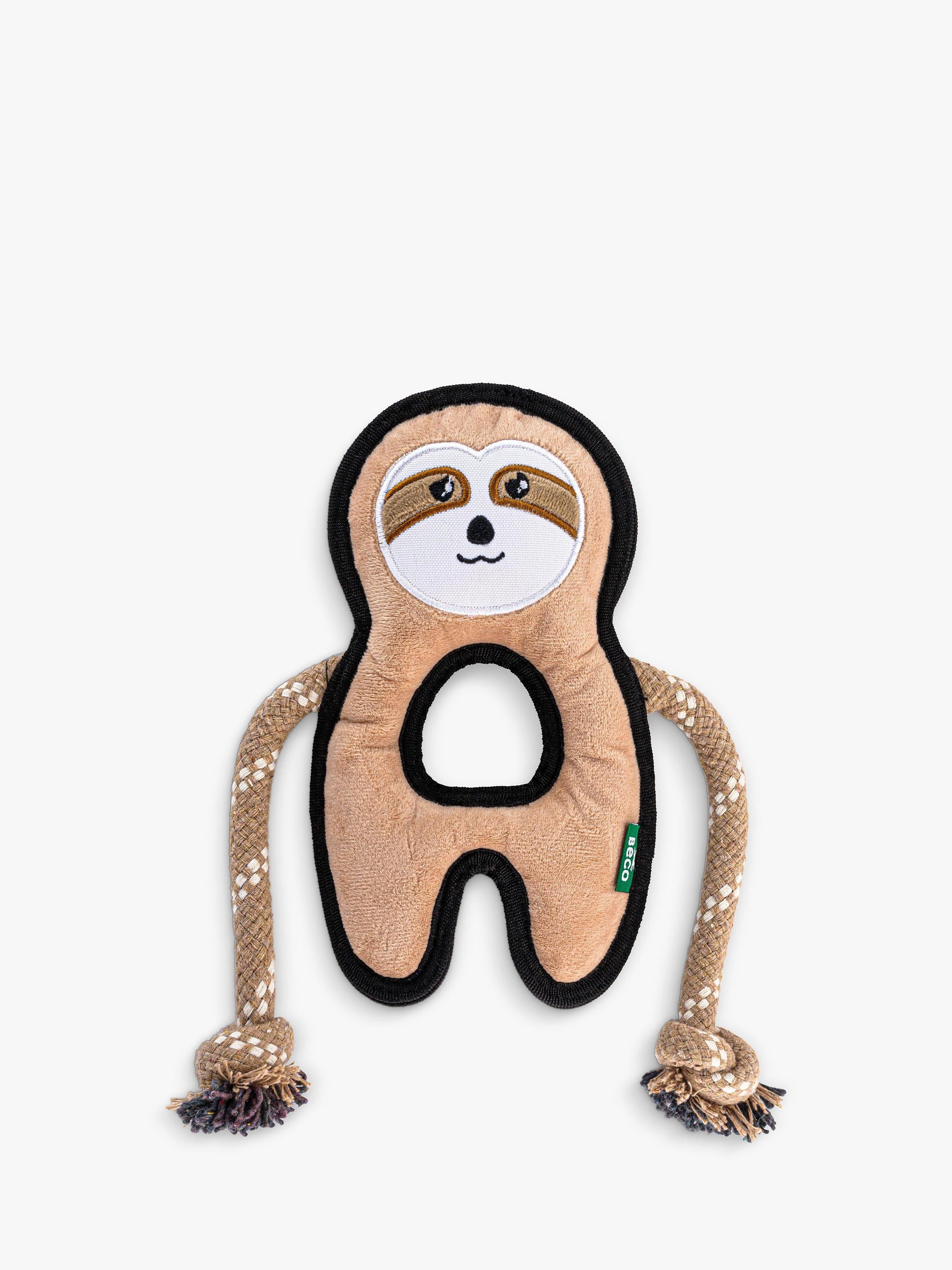 Beco Pets rough and tough sloth dog toy in multi colors - British product