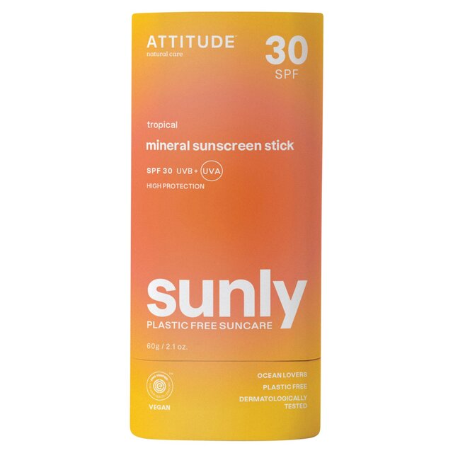 ATTITUDE Sunly - Sunscreen Stick - Tropical - 30 SPF   60g - McGrocer