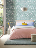 Pink polycotton duvet cover and pillowcase set, imported from the UK