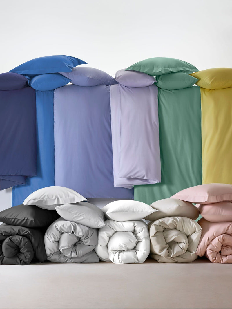 Pink polycotton duvet cover and pillowcase set, imported from the UK