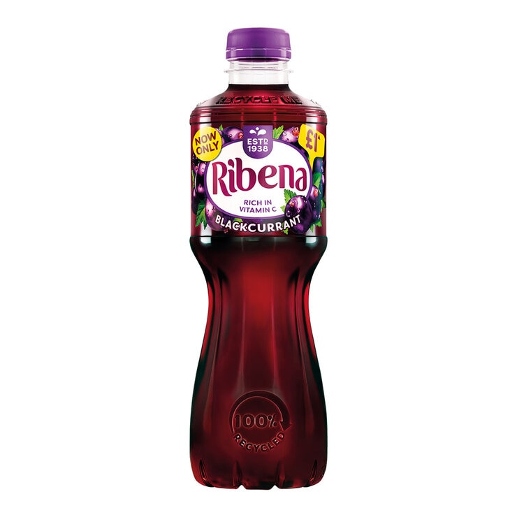 Ribena Blackcurrant Squash 12 x 500ml, imported from the UK