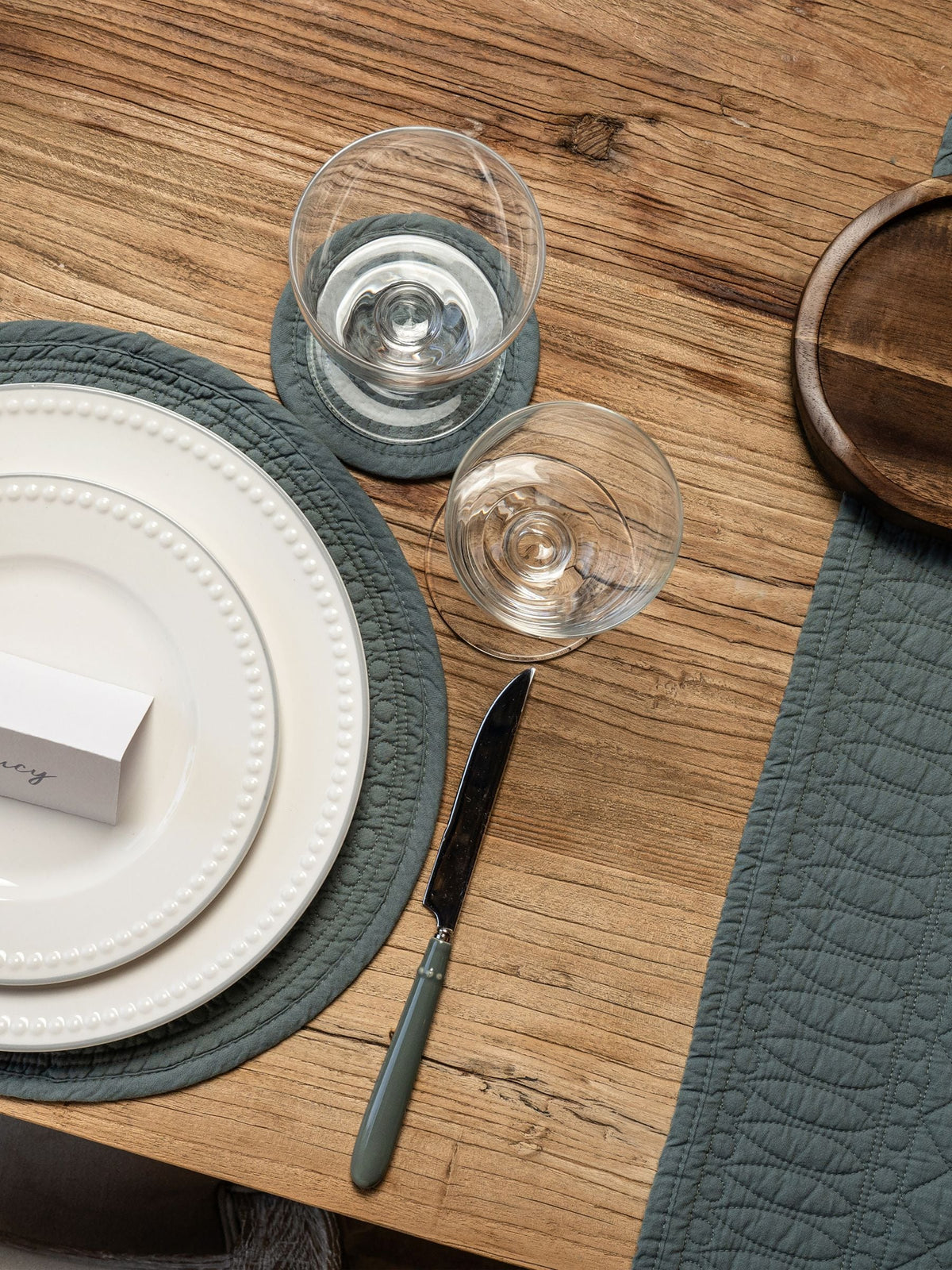 Mary Berry Green Signature 100% Cotton Table Runner