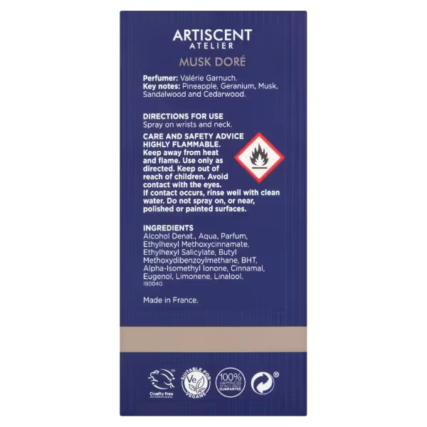 Superdrug Artiscent Musk Dore perfume 100ml (British brand)