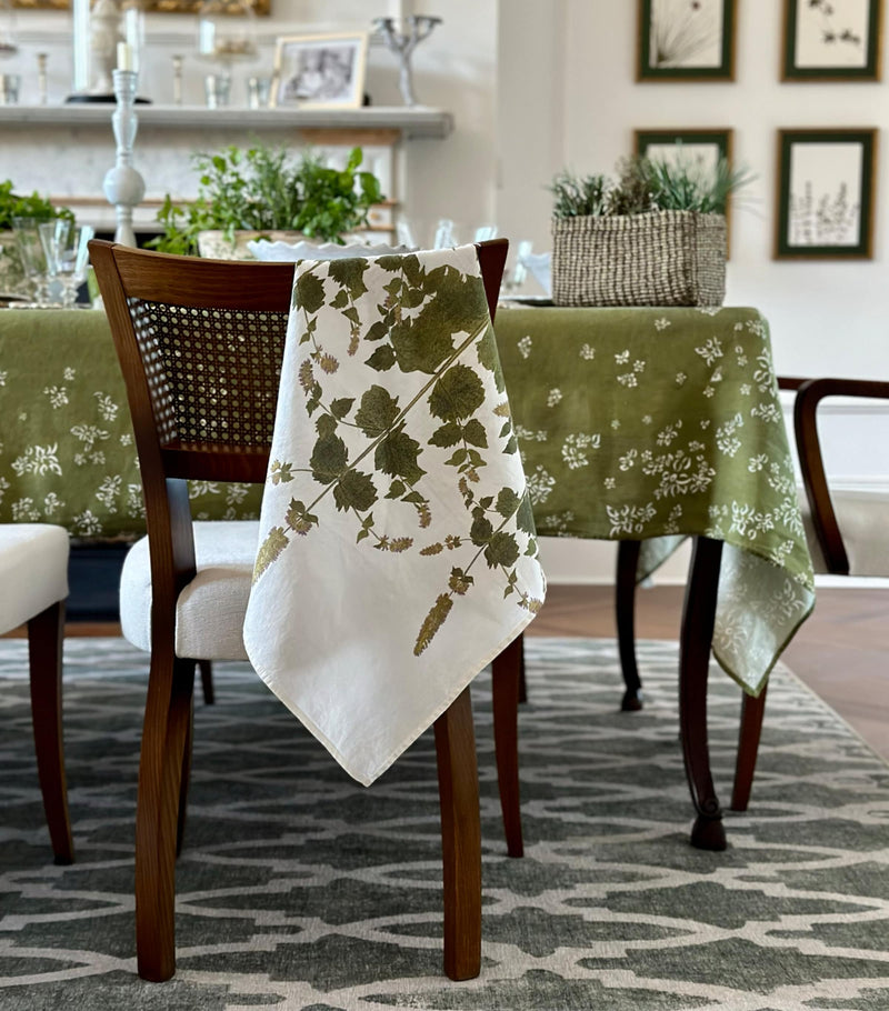 Summerill & Bishop Tisane Herb Garden linen napkins set of 6 50cm x 50cm (British brand)