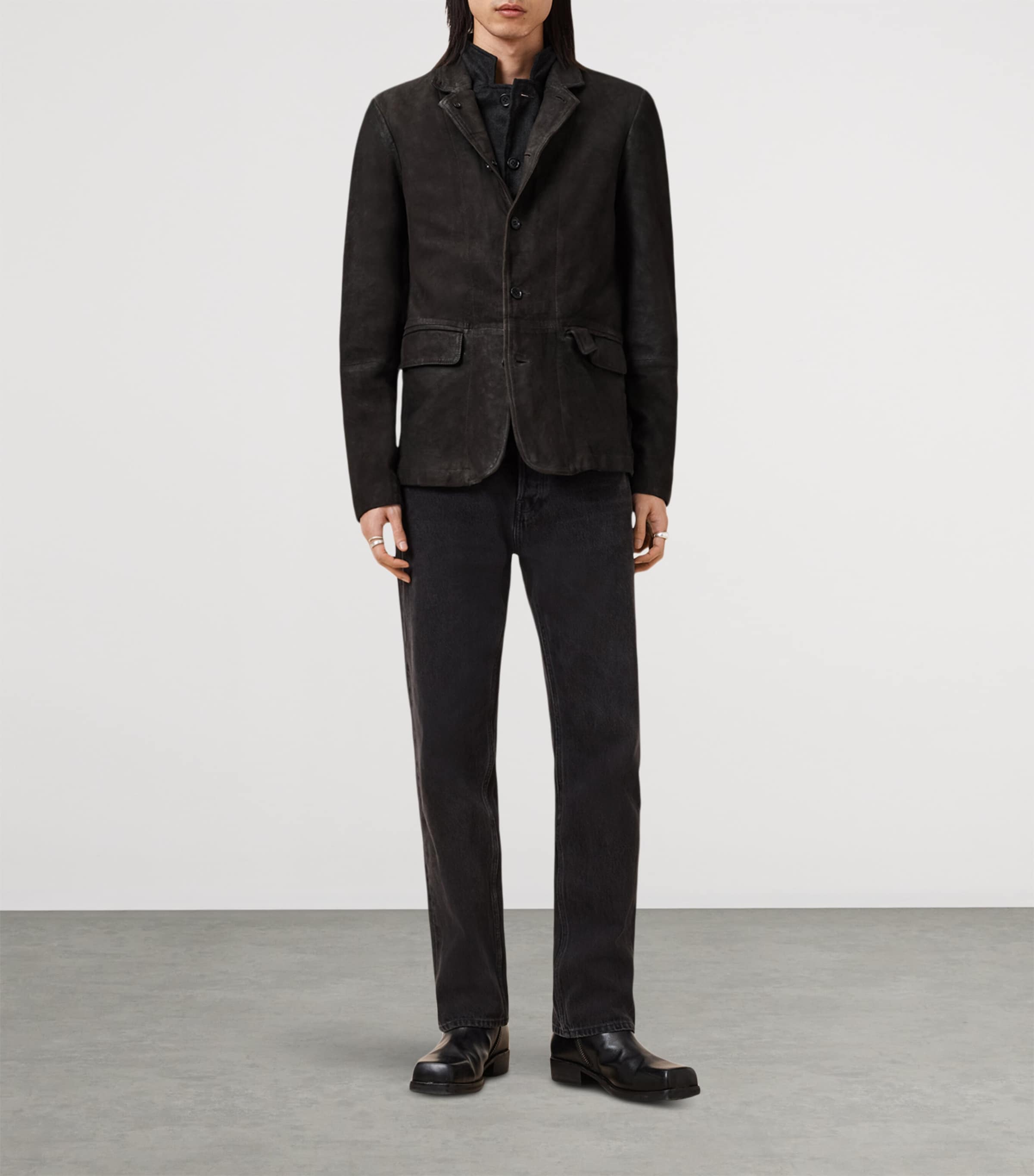 AllSaints Leather Survey Blazer - British product
