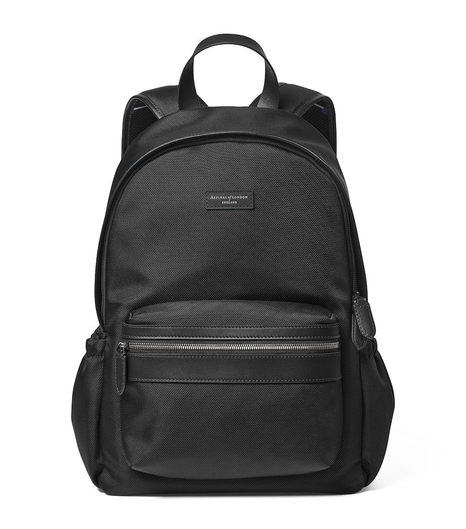 Scratch-Resistant Grained Leather Backpack with Buckle Fastening