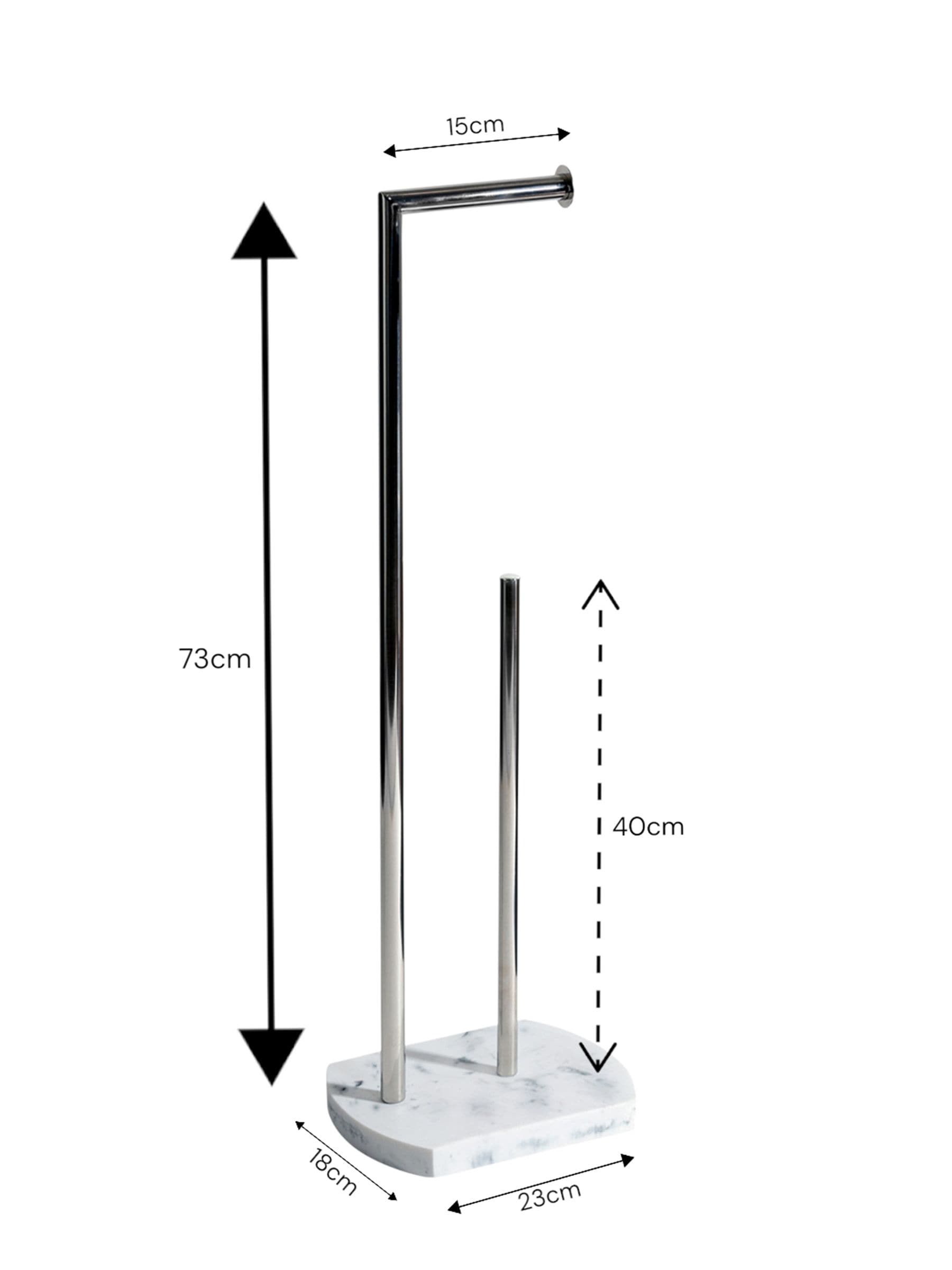 Showerdrape white Octavia toilet roll holder with spare storage, 73.5cm height (British brand)