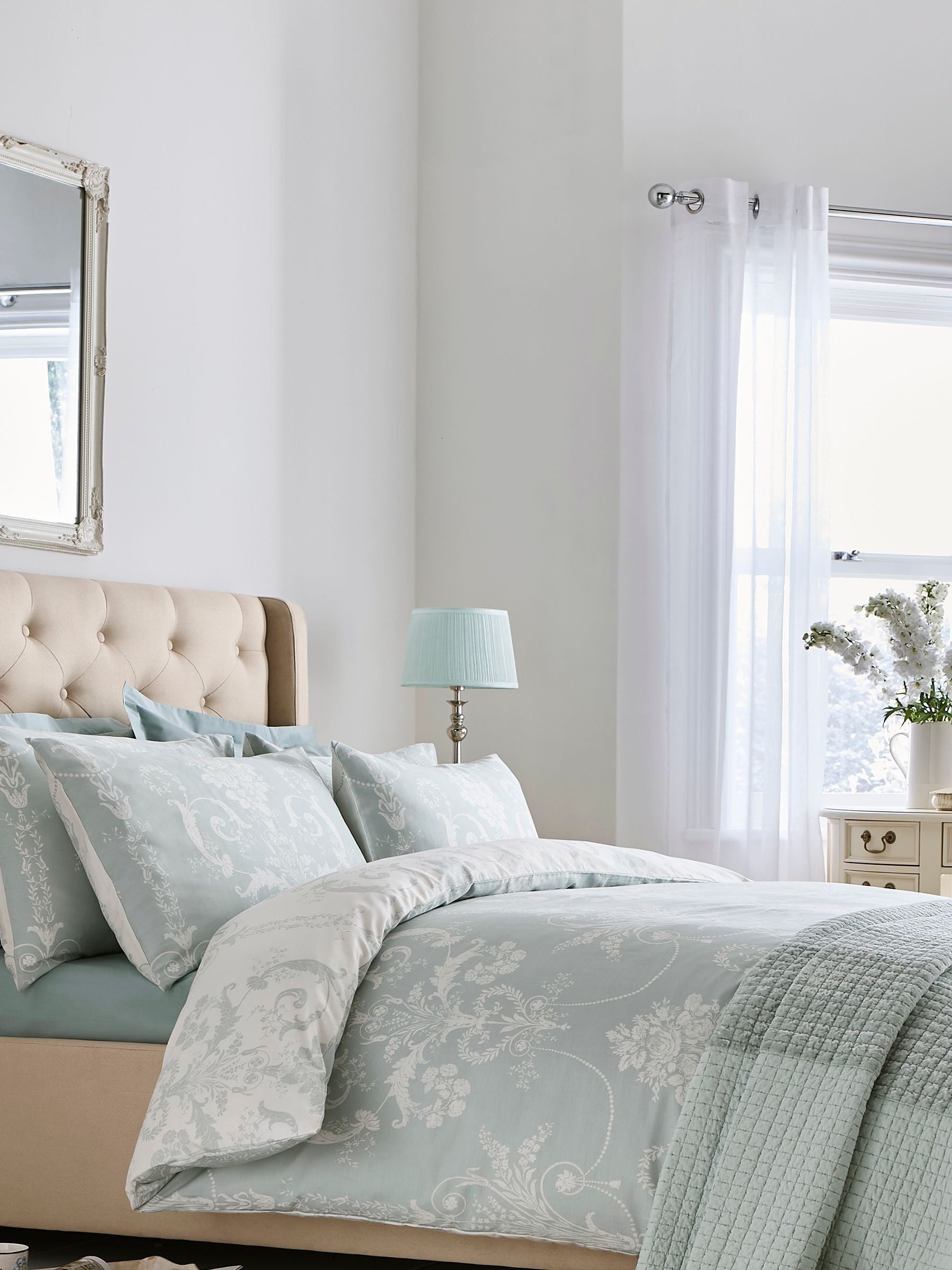 Laura Ashley Blue Duck Egg duvet cover and pillowcase set, UK version