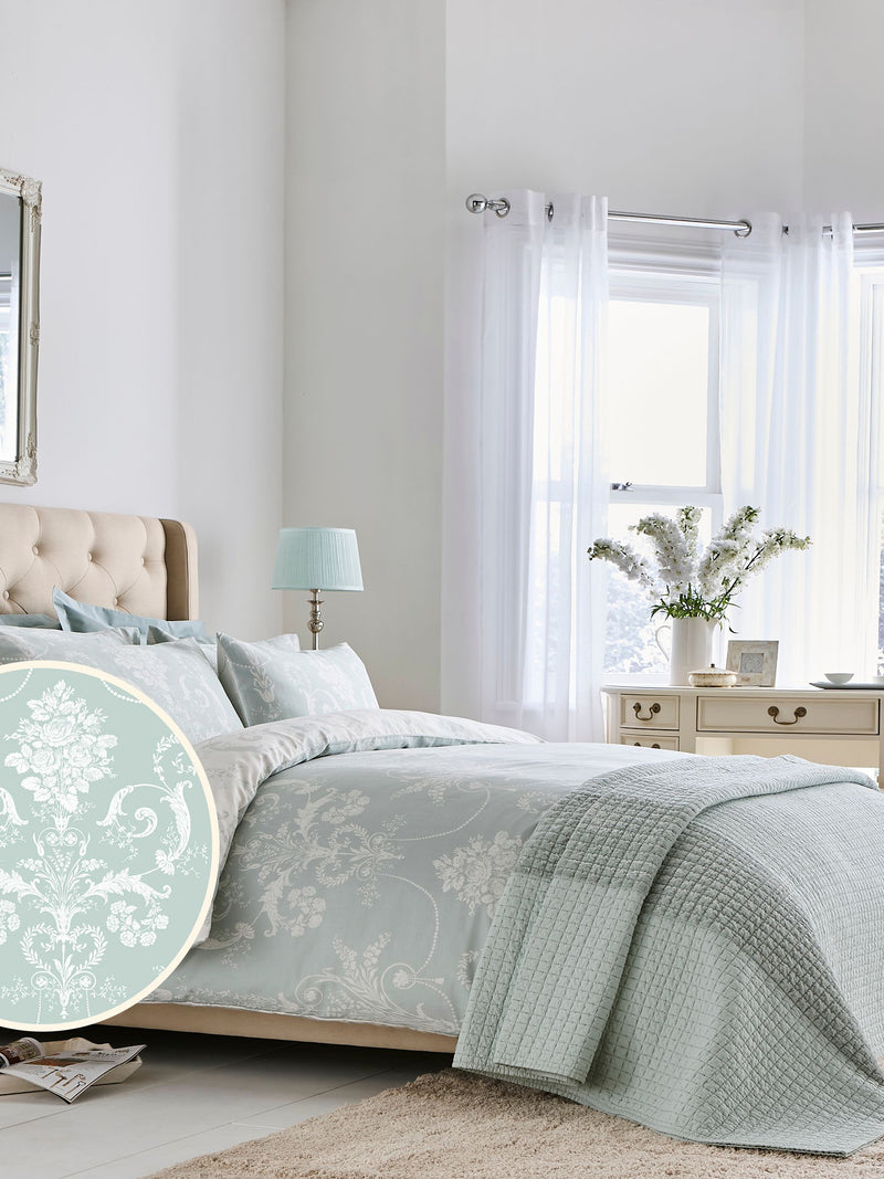Laura Ashley Blue Duck Egg duvet cover and pillowcase set, UK version