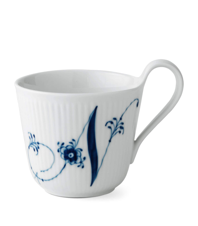 Royal Copenhagen porcelain fluted alphabet mug, imported from the UK