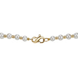Cultured pearl necklace with gold beads, 5-9mm pearls, 45.7cm - British product