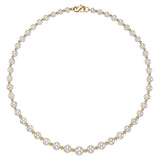 Cultured pearl necklace with gold beads, 5-9mm pearls, 45.7cm - British product