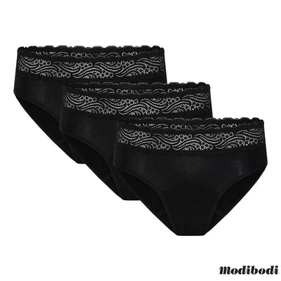 Hi-Waist Bikini Brief Period and Leak Proof Underwear 3 Pack with Varying Absorbencies