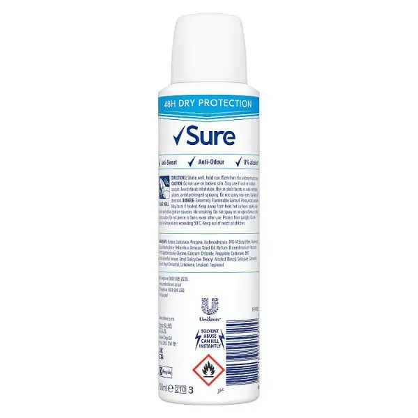 Sure Cotton Dry Anti-Perspirant Deodorant 150 ml (British brand)