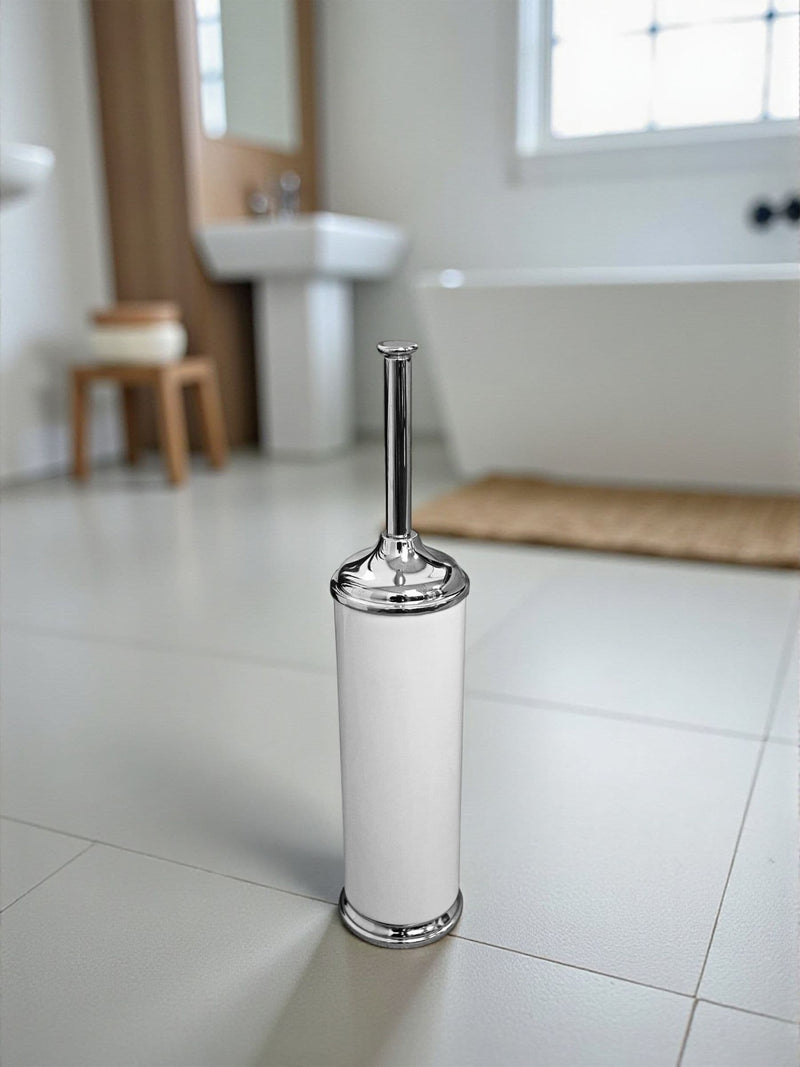 Showerdrape White Opera toilet brush holder 42cm (British brand)