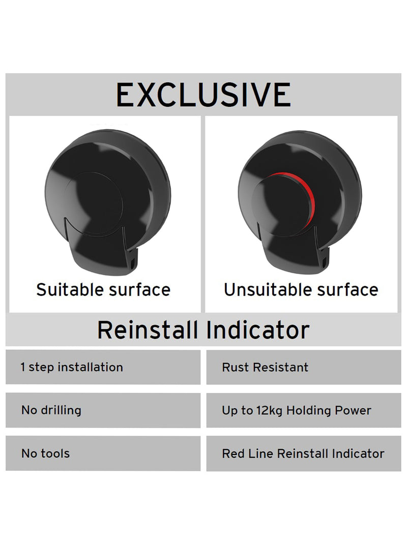 Showerdrape Black Suctionloc Sponge Wall Mounted Basket