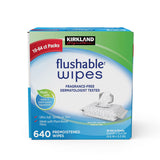 Kirkland Signature moist flushable wipes 640 count, UK version