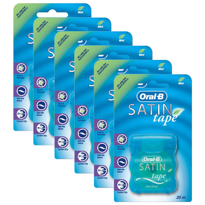 Oral-B Mint Satin Tape Floss 6 x 25m