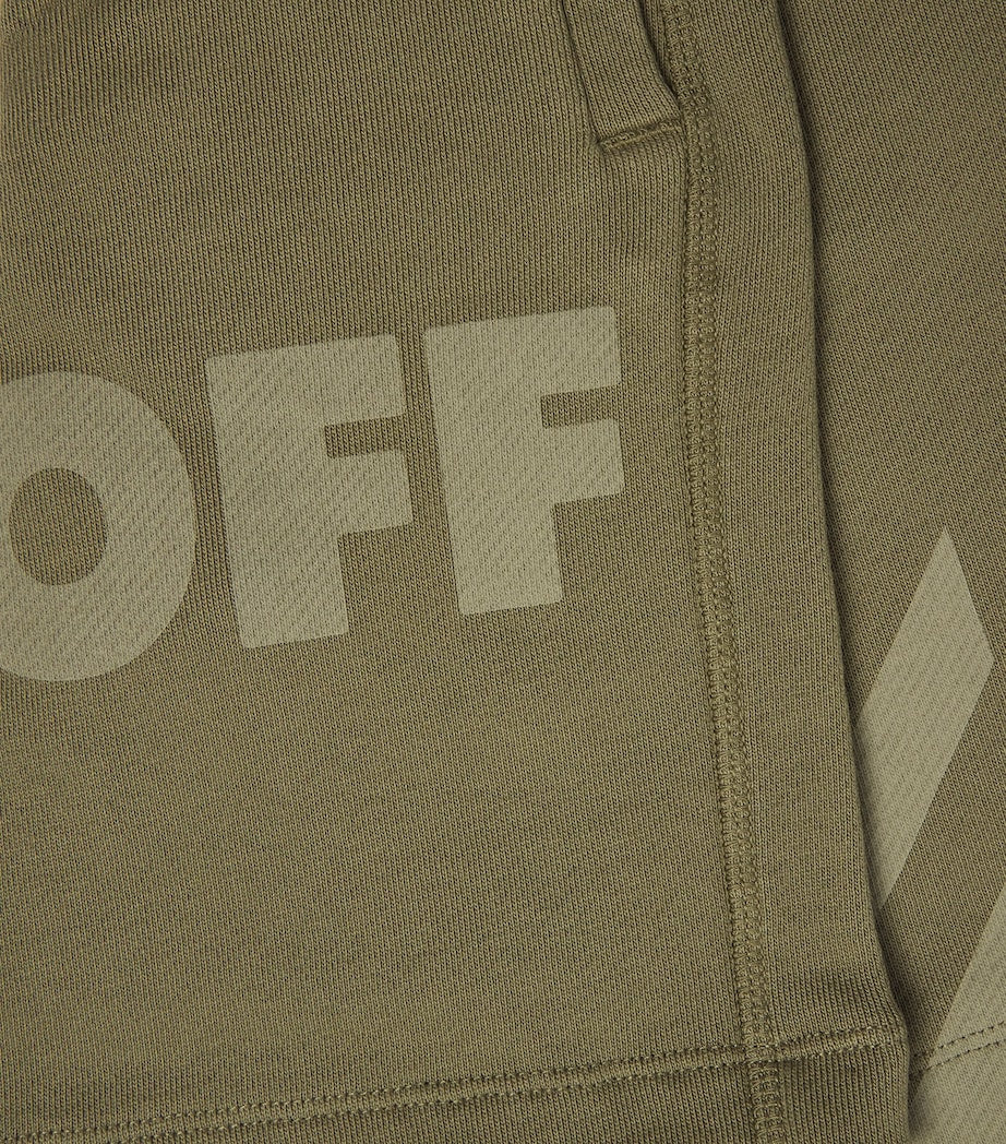 Off-White Kids Jersey Logo sweatshorts 4-12+ years, imported from the UK