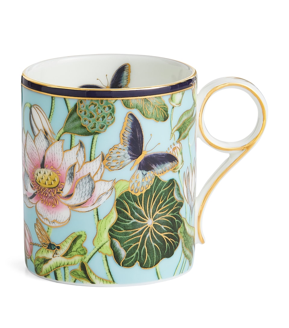 Fine Bone China Mug with Pastel Geometric Print
