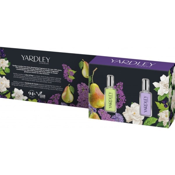 Yardley Florals Mini Fragrance Collection Lilac Pear Gardenia 2x10ml (British brand)