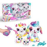 Customisable Washable Plush Toy Family Decorating Kit with Airbrush Tool and Stencils