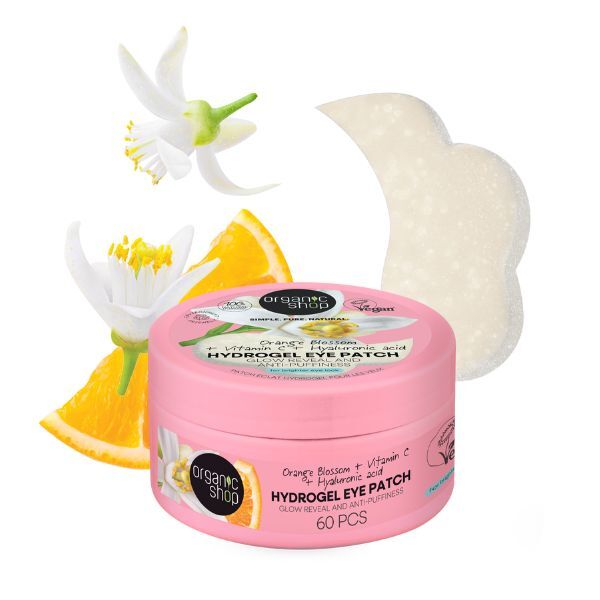 Organic Shop Orange Blossom Eye Patches 60pcs, imported from the UK