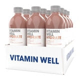 Vitamin Well Hydrate rhubarb and strawberry flavoured sports drink 12 x 500ml, UK version