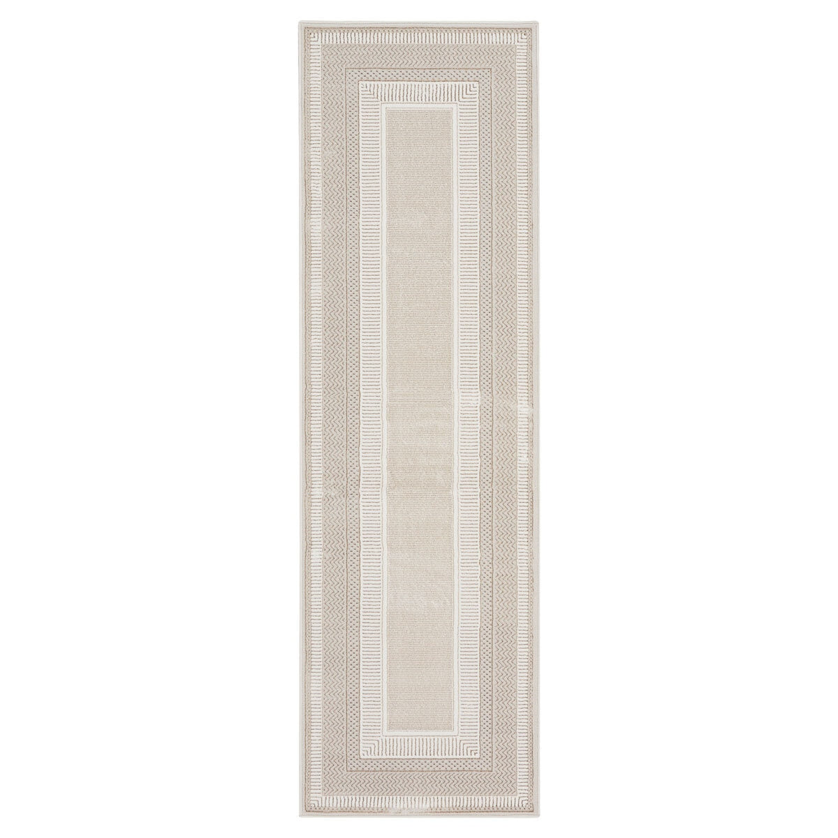 Nourison Glitz Ivory Border Runner rug 69 x 229 cm, UK version
