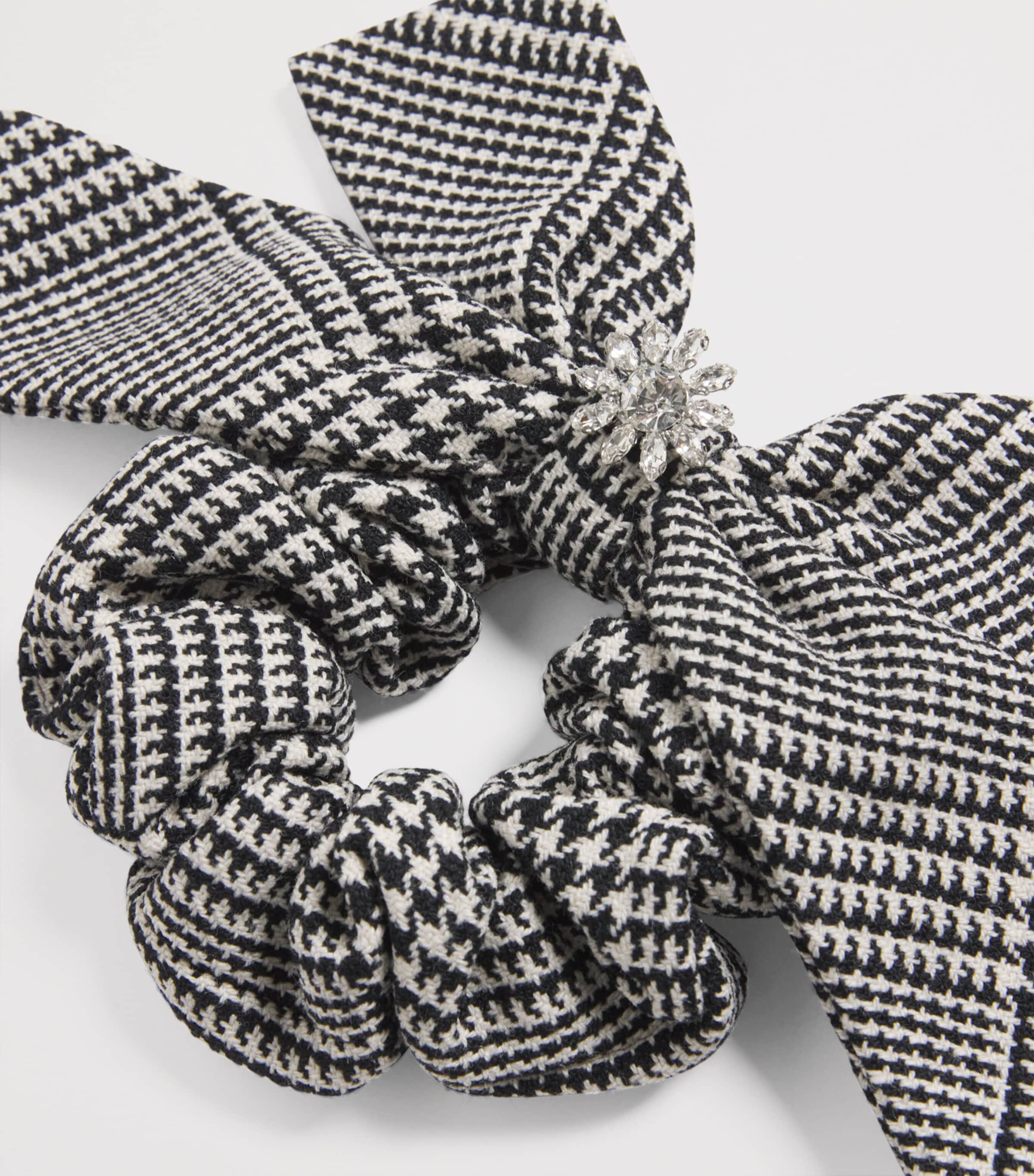 Self-Portrait Kids Wool-Blend Check Hair Bow