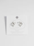 Estella Bartlett silver tone duo pave star hoop earrings 1.5 cm - British product