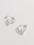 Estella Bartlett silver tone duo pave star hoop earrings 1.5 cm - British product