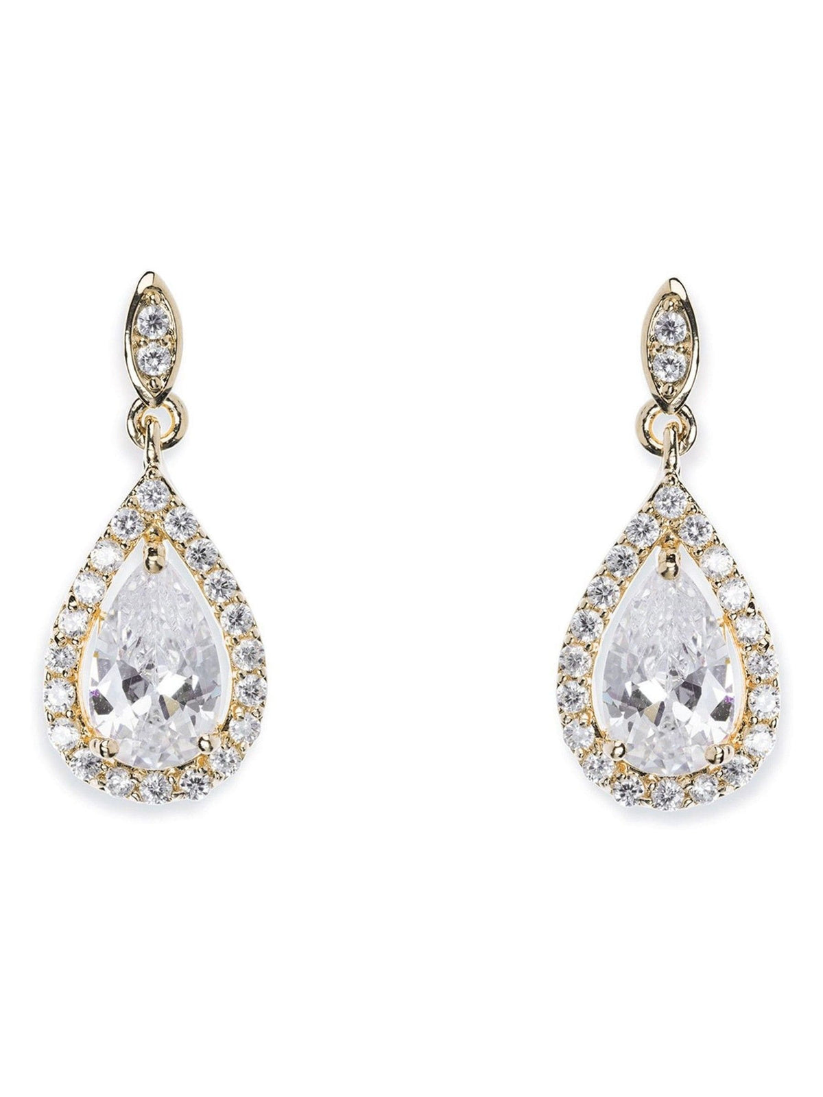Ivory & Co Gold Belmont Crystal Teardrop Earrings 2cm, UK version