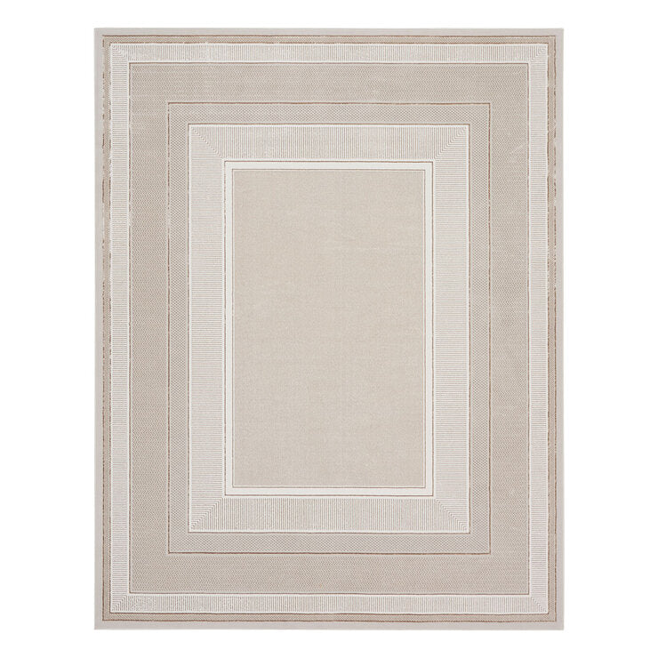 Nourison Glitz Ivory Border Area Rug Multiple Sizes, UK version