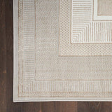 Nourison Glitz Ivory Border Area Rug Multiple Sizes, UK version