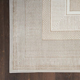 Nourison Glitz Ivory Border Area Rug Multiple Sizes, UK version